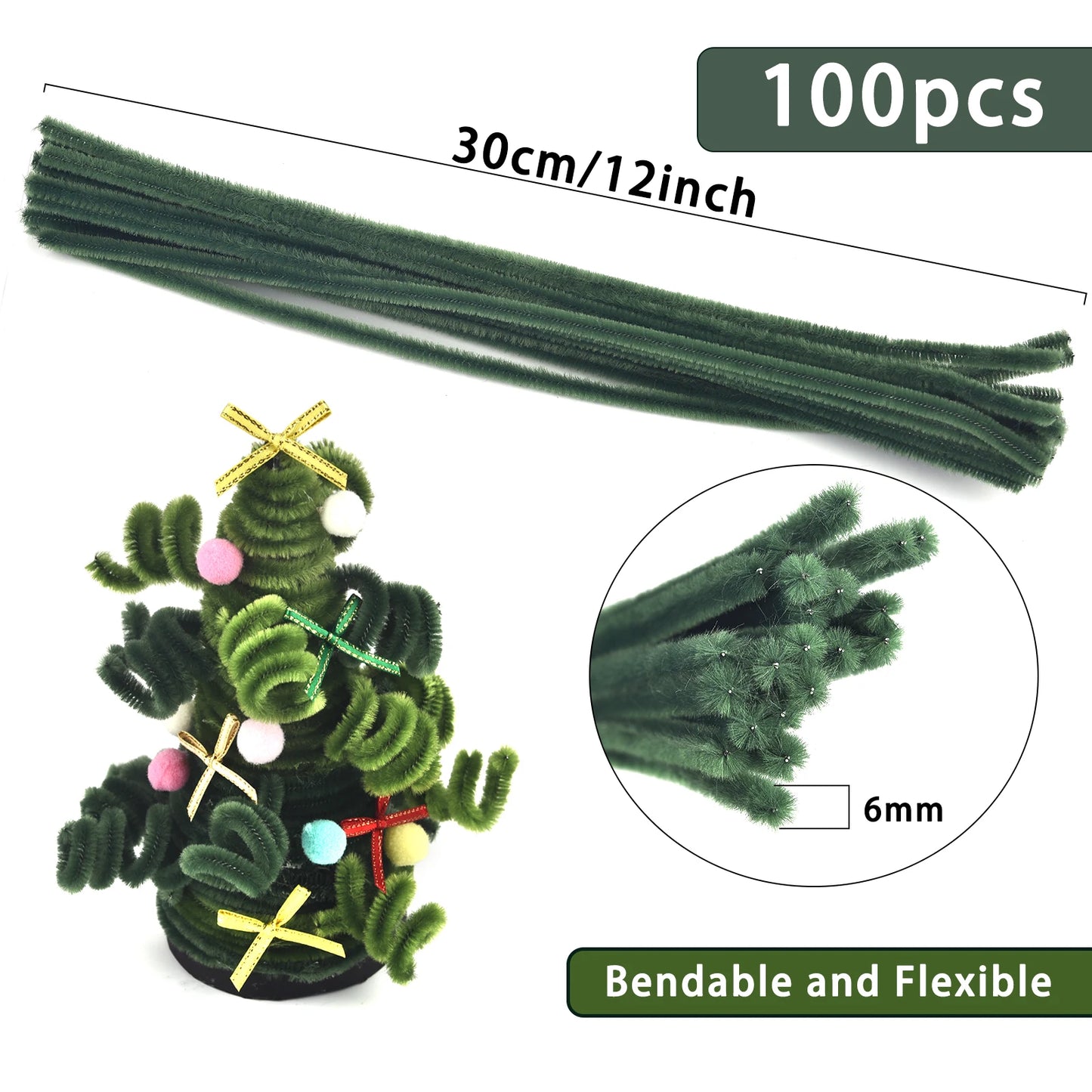 Chenille Stems Twist Bar Craft Set 100 Pieces DIY Projects