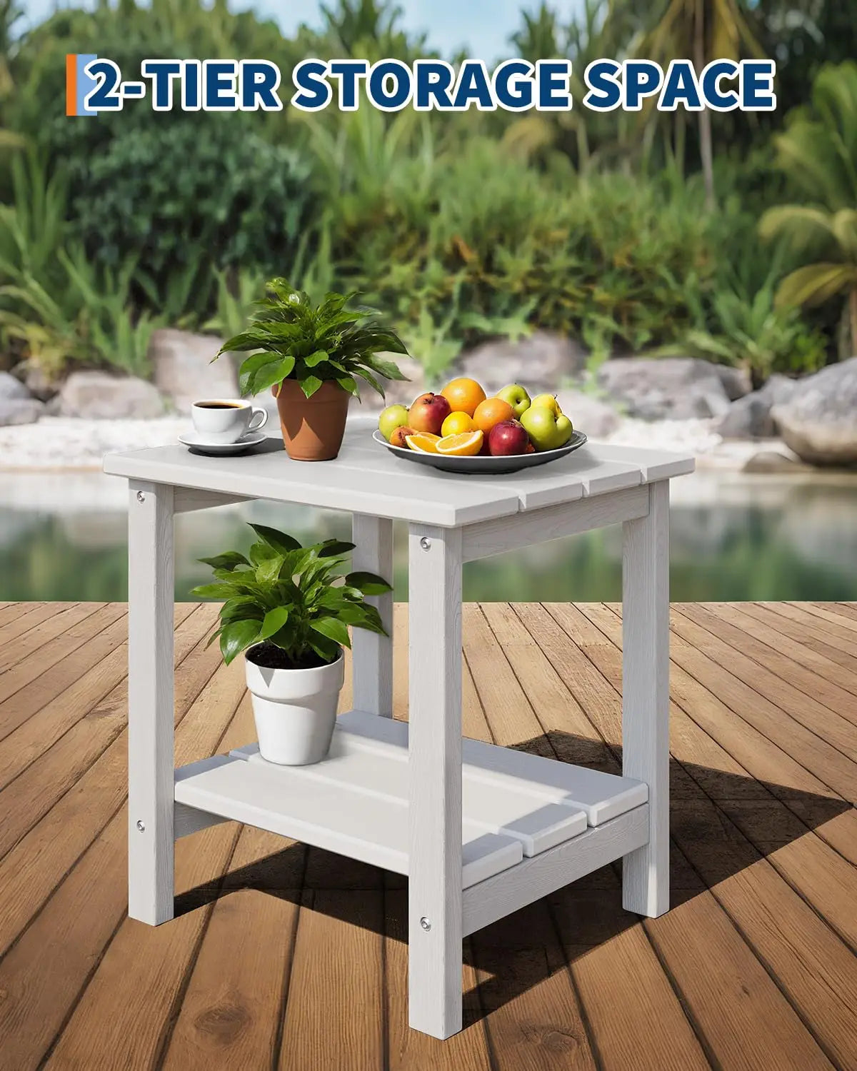 HDPE High Back Rocking Chair With Side Table Outdoor Furniture