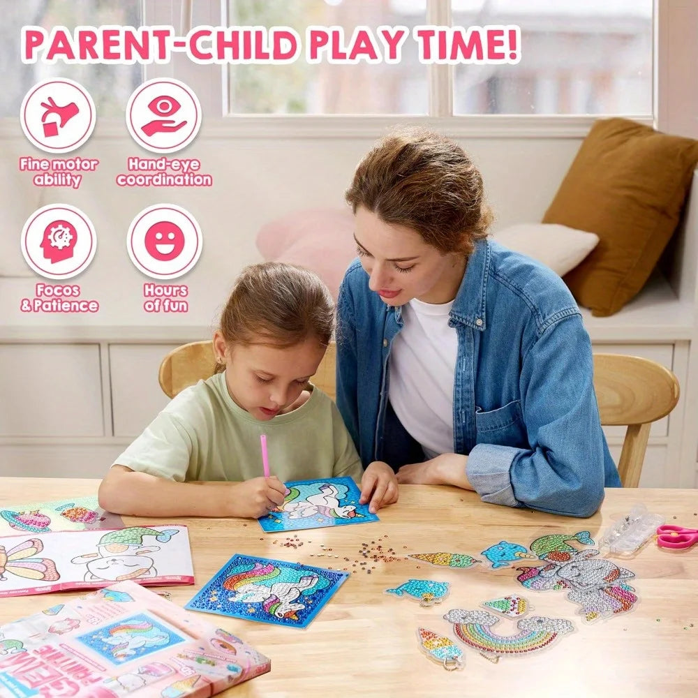 Joyfy 16 Projects Gem Painting Kit With 5D Gems For Girls 6-12