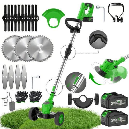 Firehelp 3-In-1 Cordless Weed Trimmer And Lawn Mower With Rotating Head