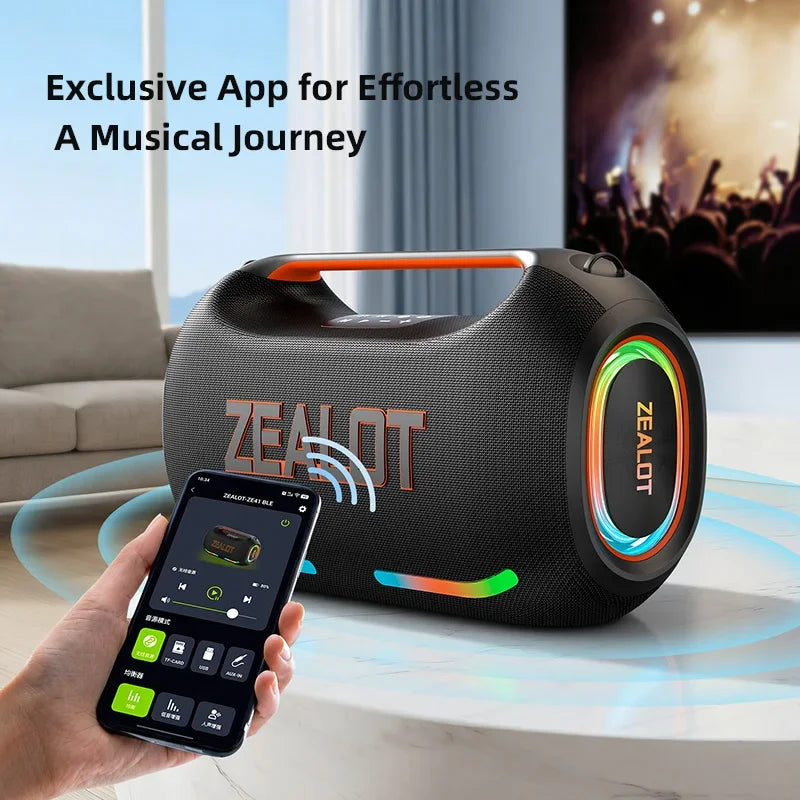 Zealot Ze41 Portable Waterproof Bluetooth Speaker Featuring 300W Stereo Sound