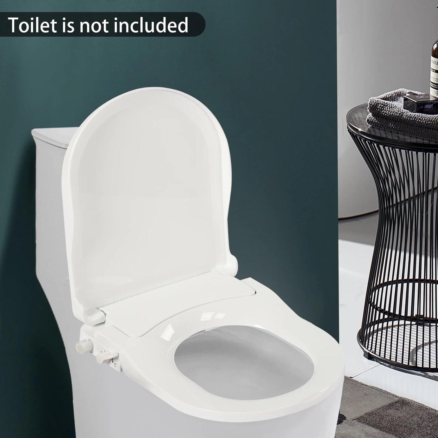 Non Electric Bidet Seat With Dual Nozzle For Elongated Toilets