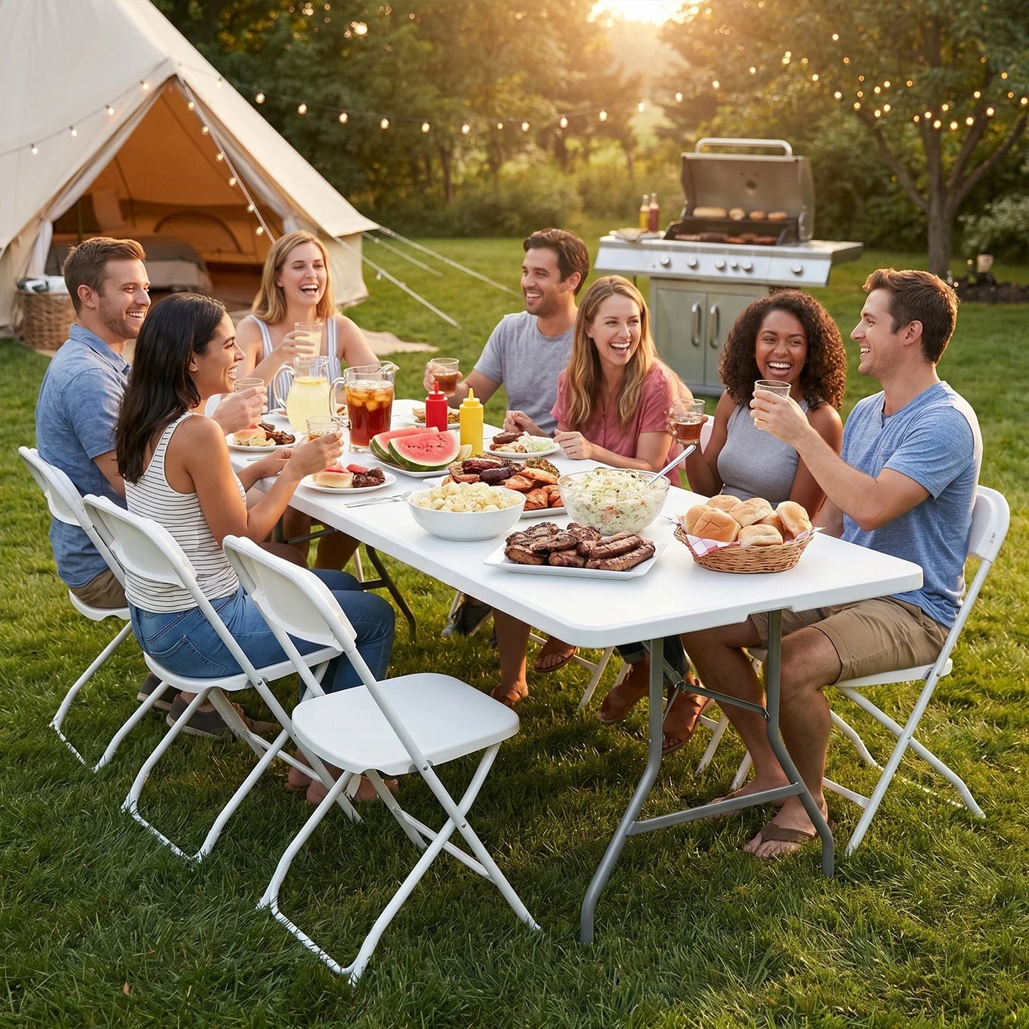 JHK Portable Folding Table For Outdoor And Indoor Use