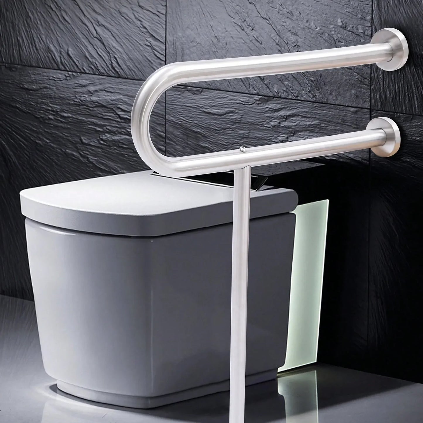 U Shaped Handicap Grab Bar Stainless Steel Bathroom Safety Rail