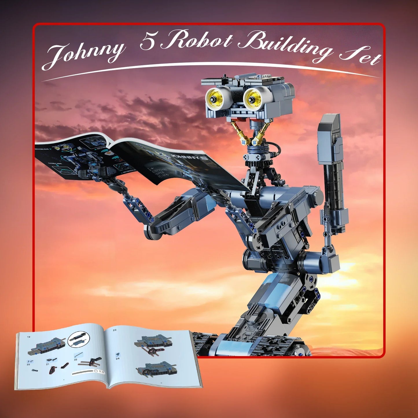 BuildMoc Johnny Five Robot Building Blocks Set Figure Toys Gift
