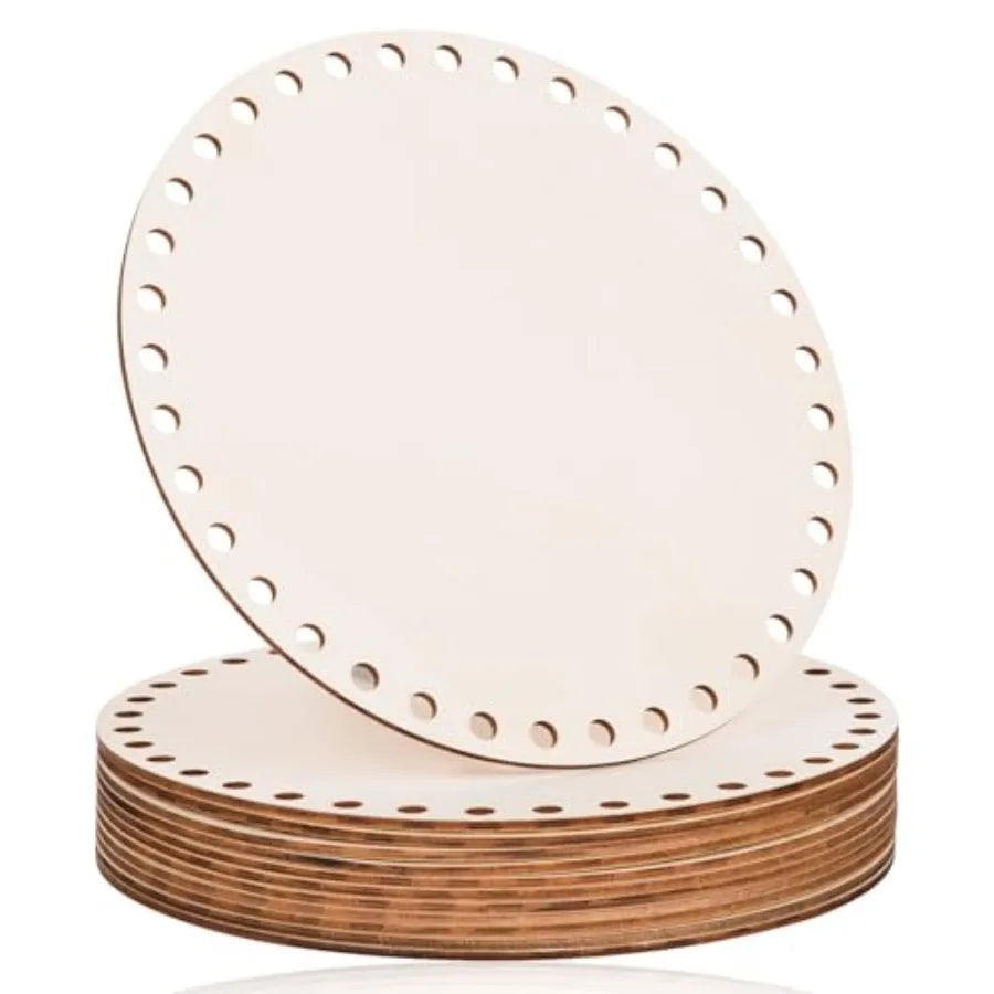 Wooden Basket Bottoms for Crochet Round Baskets Natural Wood Base
