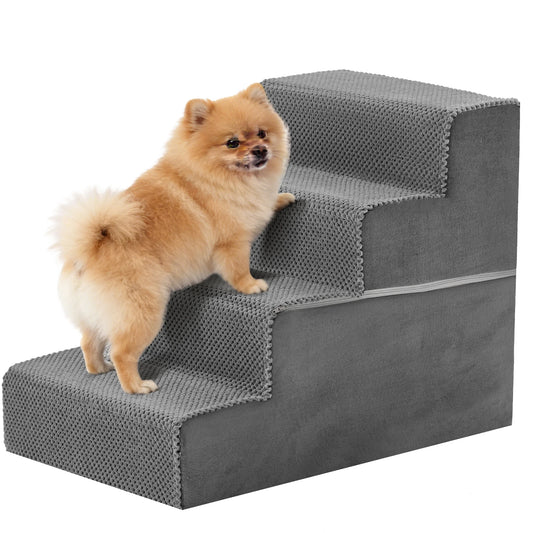 JHK 3-5 Step Right Angled Foam Dog Stairs For Home