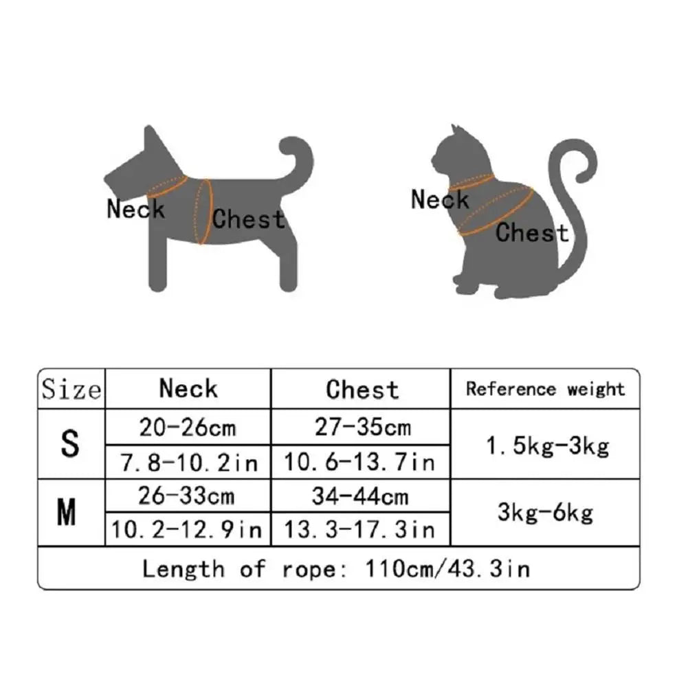 Pet Harness Leash Set Adjustable Breathable Vest For Small Pets