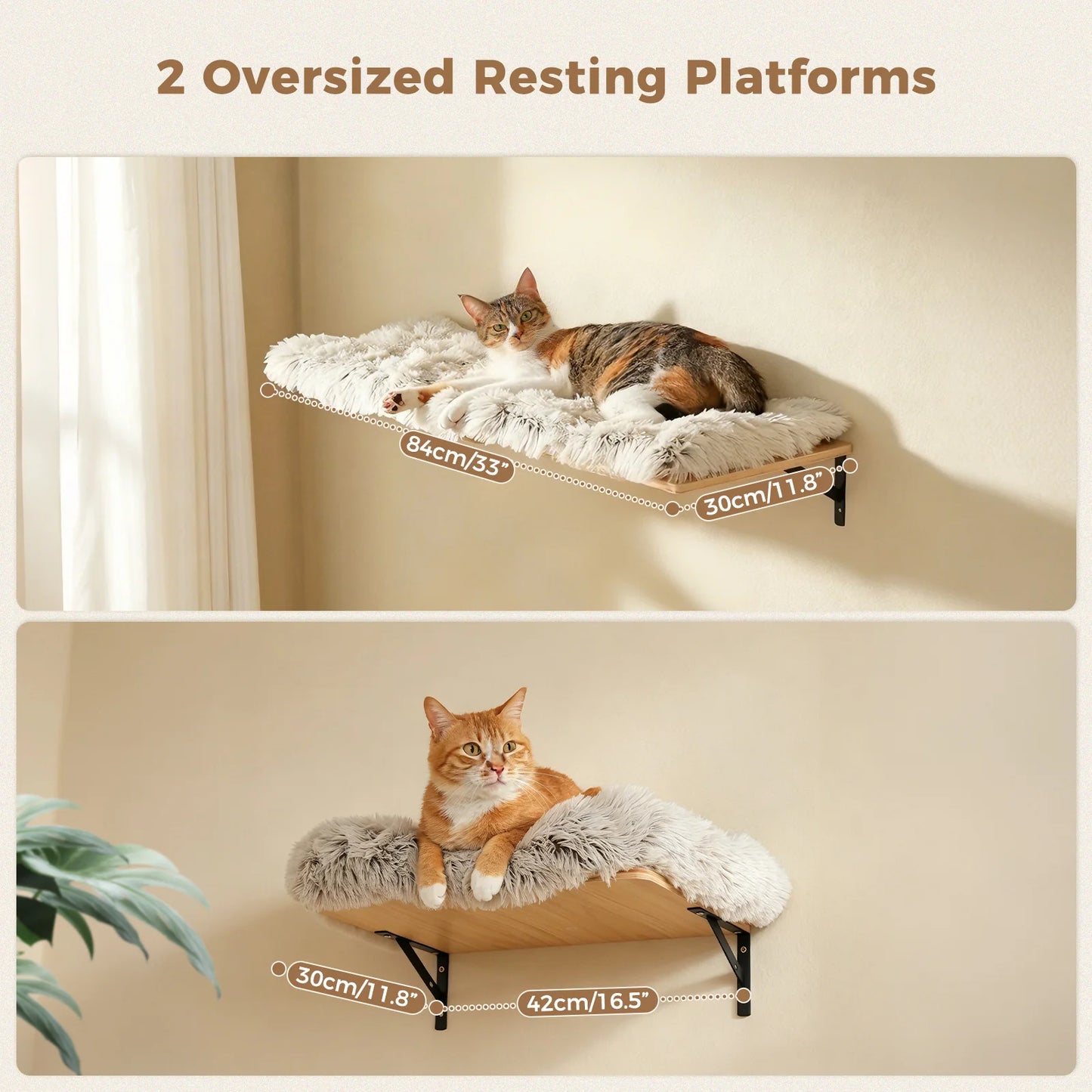 PAWZ Road Wooden Cat Wall Shelves With Sisal Scratching Posts