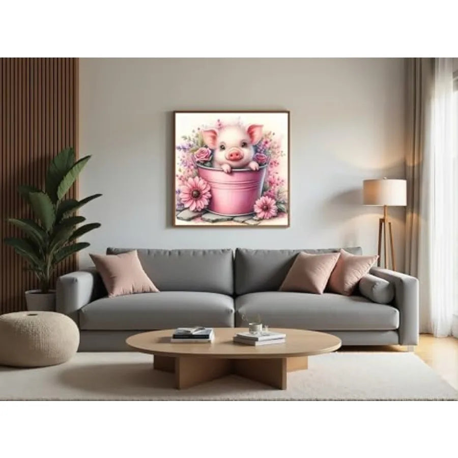 Diamond Art Kit For Adults Cute Pig 5D Diamond Painting
