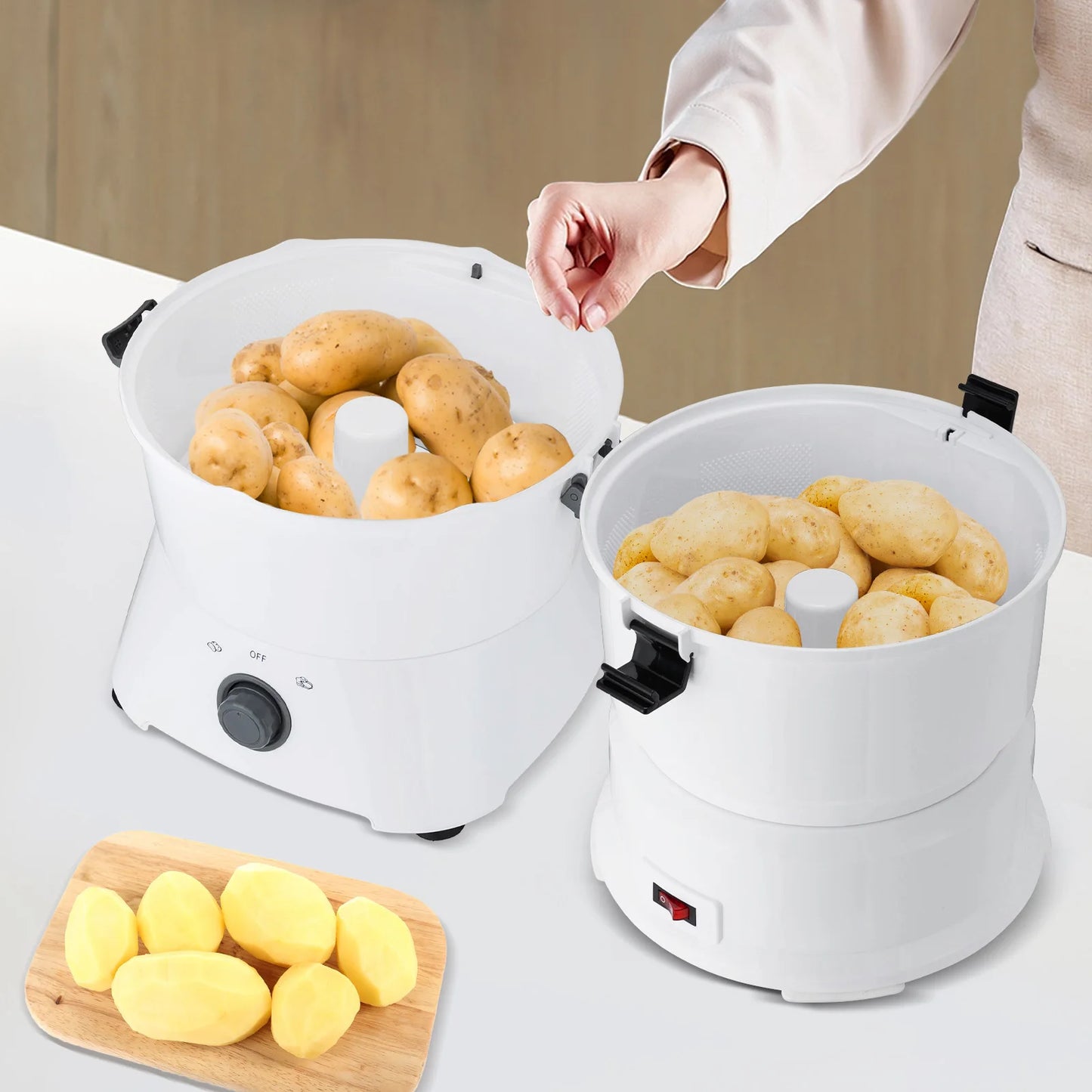 85W Electric Potato Peeler With One Button Drive For Kitchens