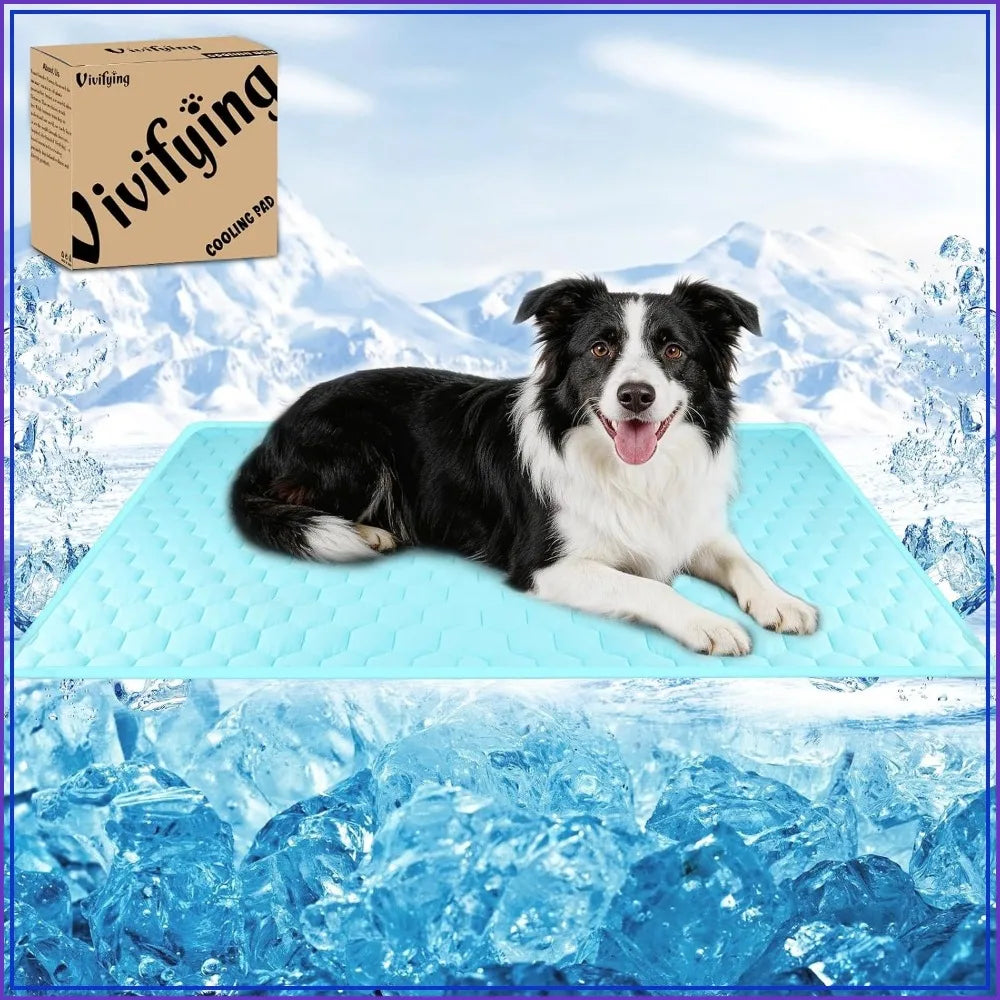 Dog Cooling Mat Waterproof Reversible Ice Silk Thick Durable