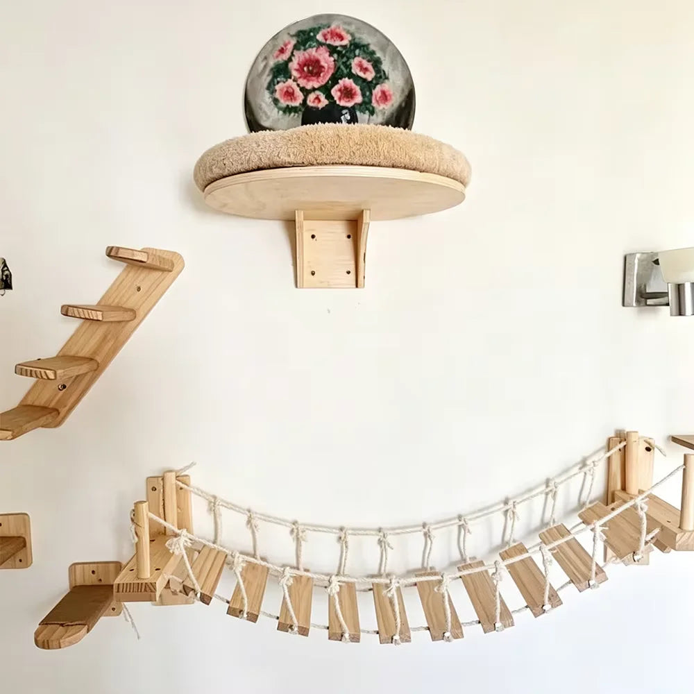 Wall Mounted Cat Roped Bridge With Sisal For Indoor Cats