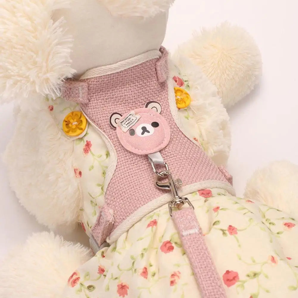 Pet Harness Leash Set Adjustable Breathable Vest For Small Pets