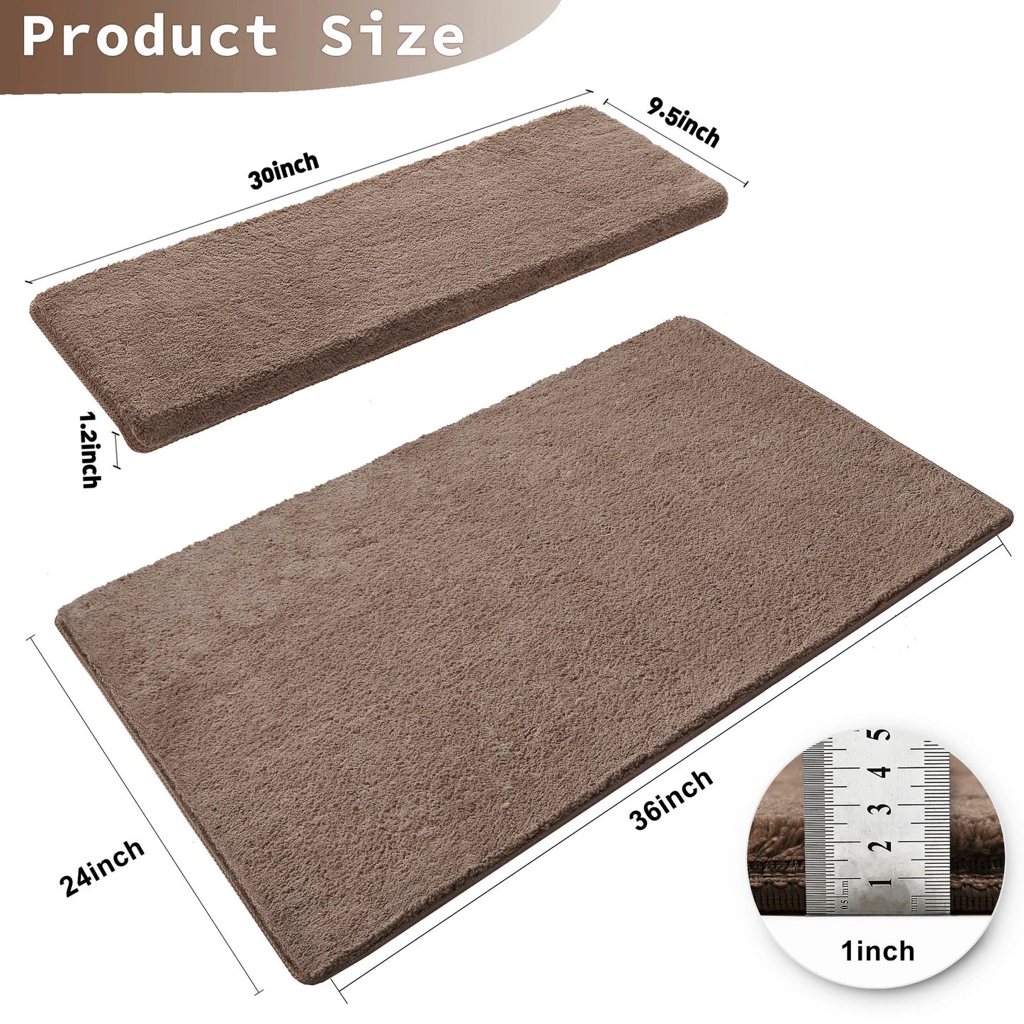 Bullnose Non Slip Stair Treads Self Adhesive Carpet Mats