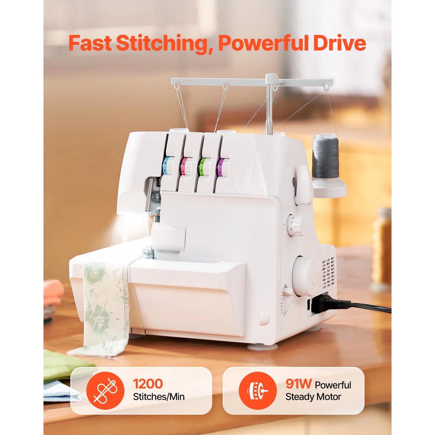 SucceBuy Serger Overlock Sewing Machine 2 3 4 Thread