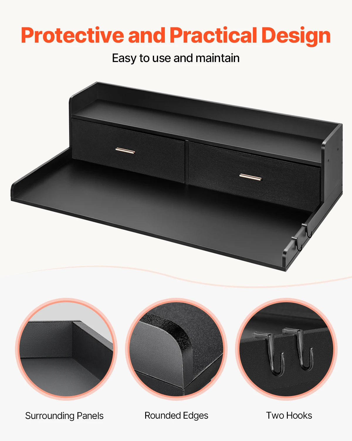 SucceBuy Washer Dryer Countertop With Storage Shelf