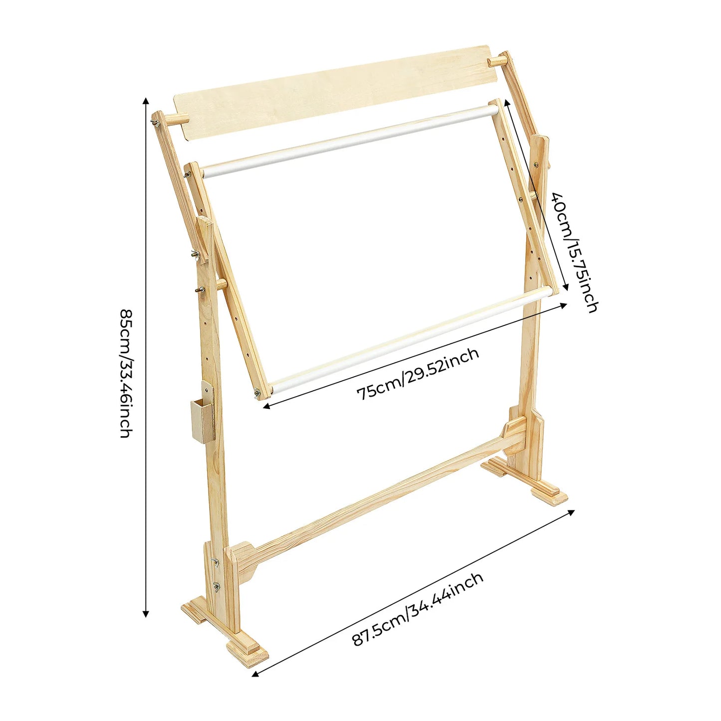 360° Adjustable Embroidery Stand Holder Frame Pine Wood Height 5 Gears Craft Cross Stitch Sewing Needlework Tool Floor Standing