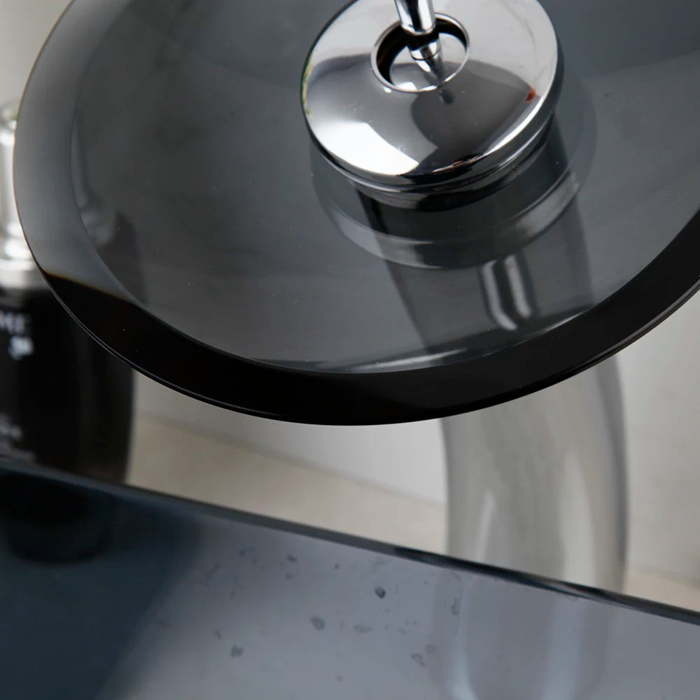 Mekkhala Oval Tempered Glass Vessel Sink With Faucet