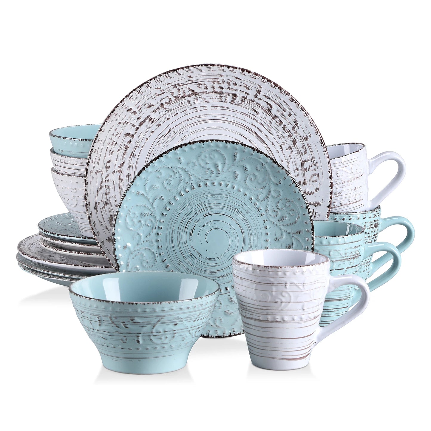 Malacasa Premium Ceramic Dinnerware Set With Plates And Bowls