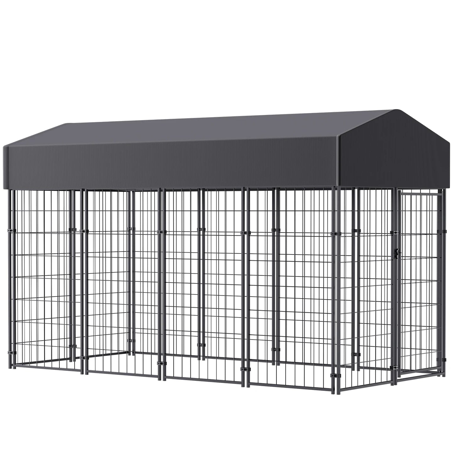 BINGOPAW Large Dog Kennel Welded Wire Crate With UV Cover