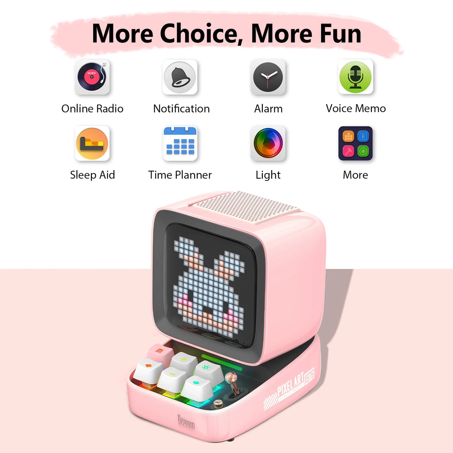Divoom Ditoo Pro Retro Pixel Art Bluetooth Speaker LED Display Alarm Clock