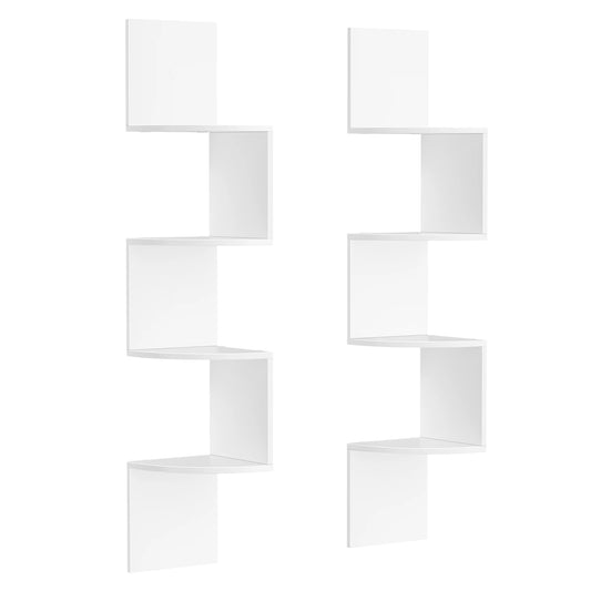 VASAGLE 4-Tier Corner Wall Shelves Set, Floating Bookshelves
