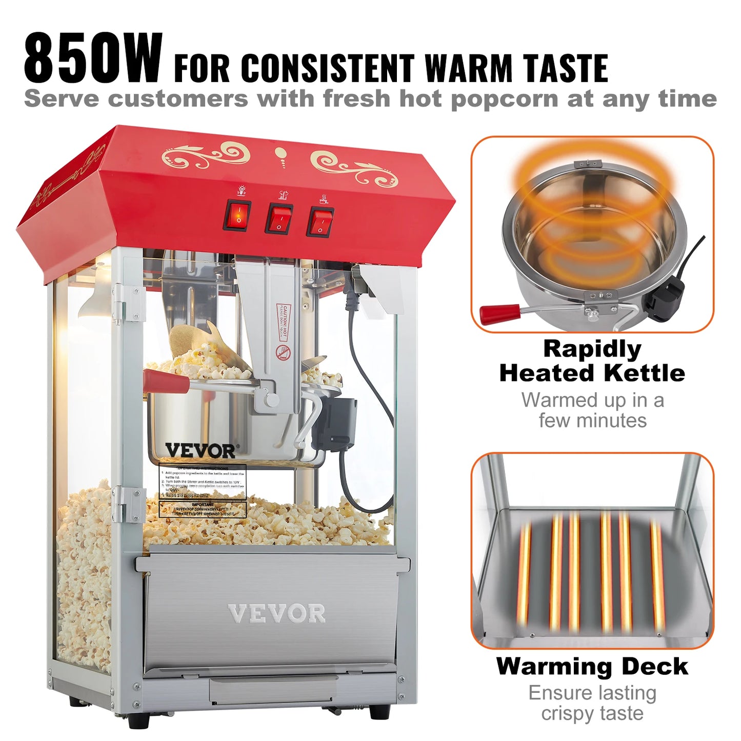 SucceBuy Electric Popcorn Maker For Commercial Use Popper