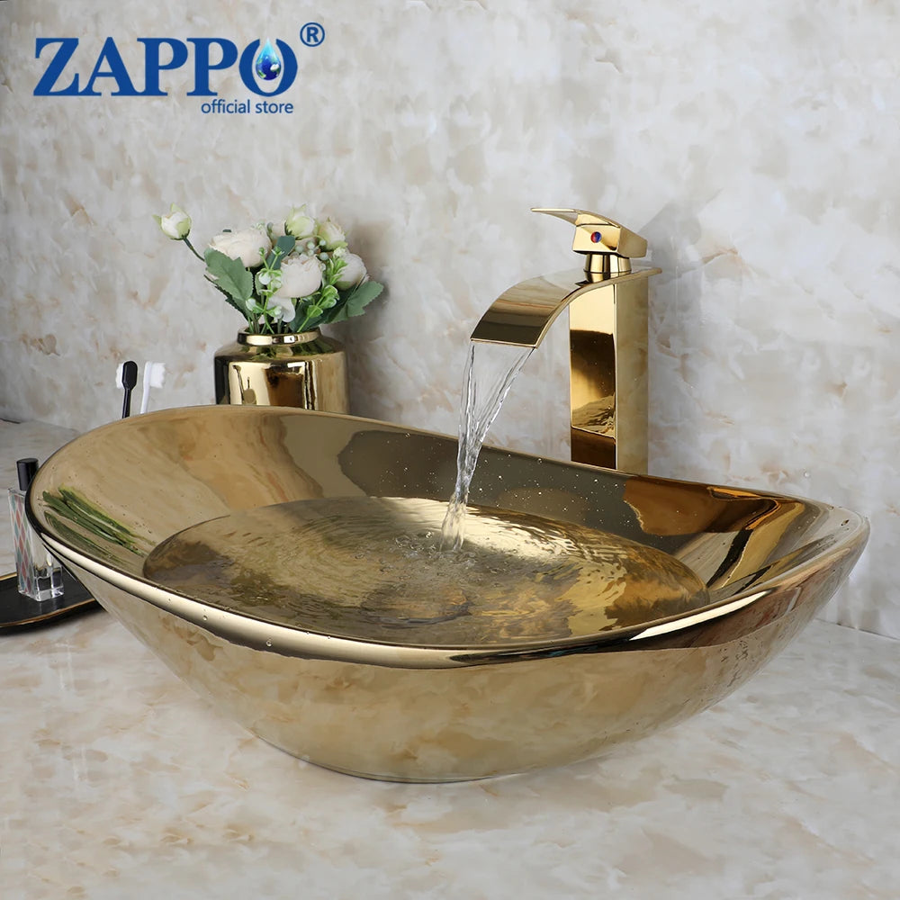 Kemaidi Ceramic Vessel Sink With Elegant Faucet Assembly Kit