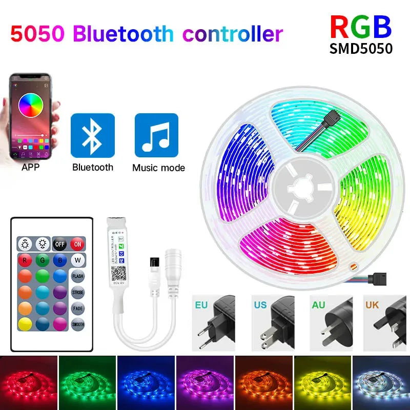 GOOLOOK RGB LED Strip Light 5050 With Bluetooth Controller