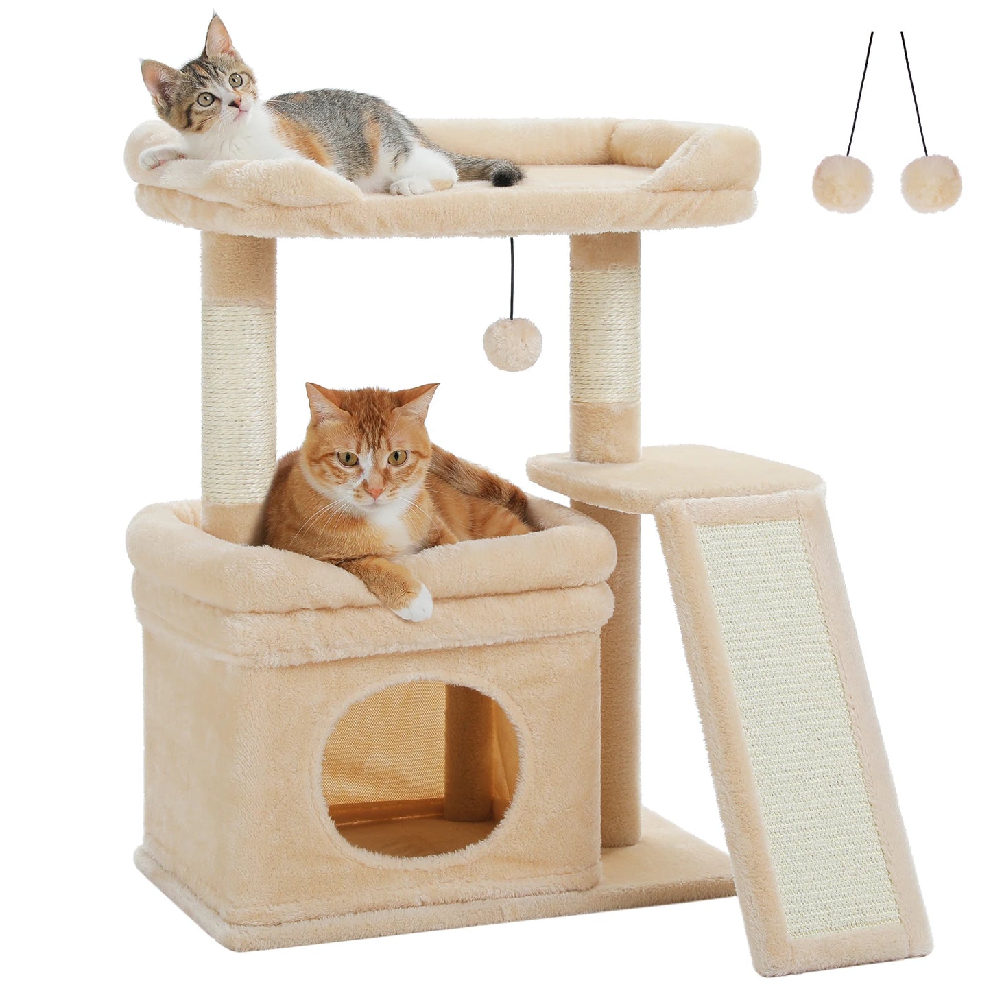 PAWZ Road Indoor Cat Tree Condo With Sisal Scratching Posts