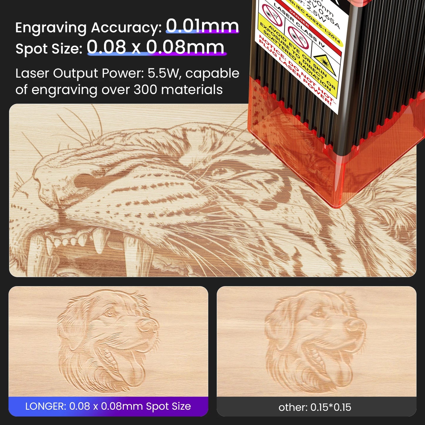 Longer Mini Laser Engraver Portable Cutter For Wood Leather Acrylic