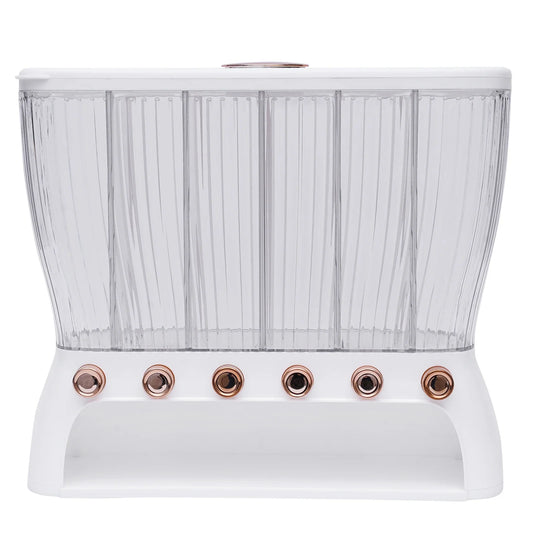 Six Grid Dry Food Dispenser Wall Mounted Organizer With Cup