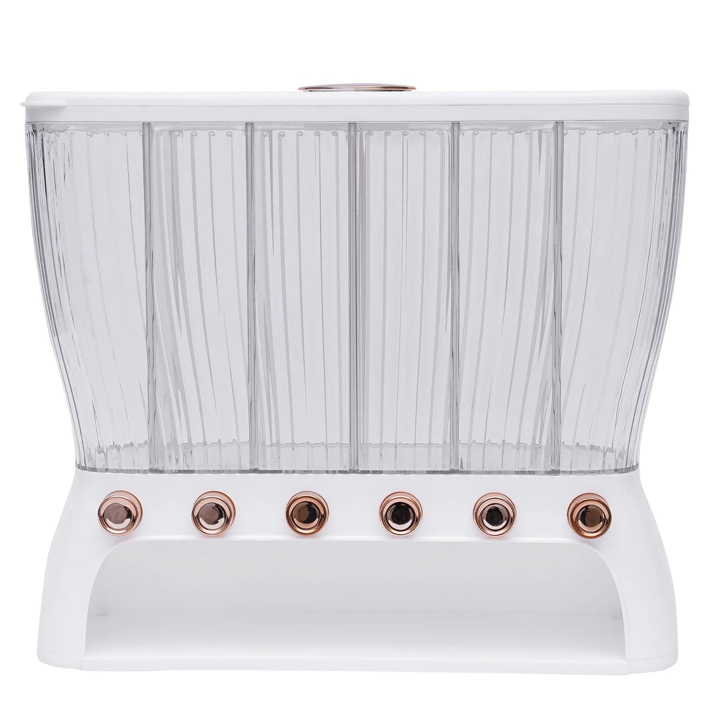 Wall Mounted Dry Food Dispenser Six-Grid Organizer With Measuring Cup