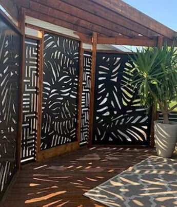 Custom Laser Cut Aluminum Garden Privacy Fence Panel With Trellis Design
