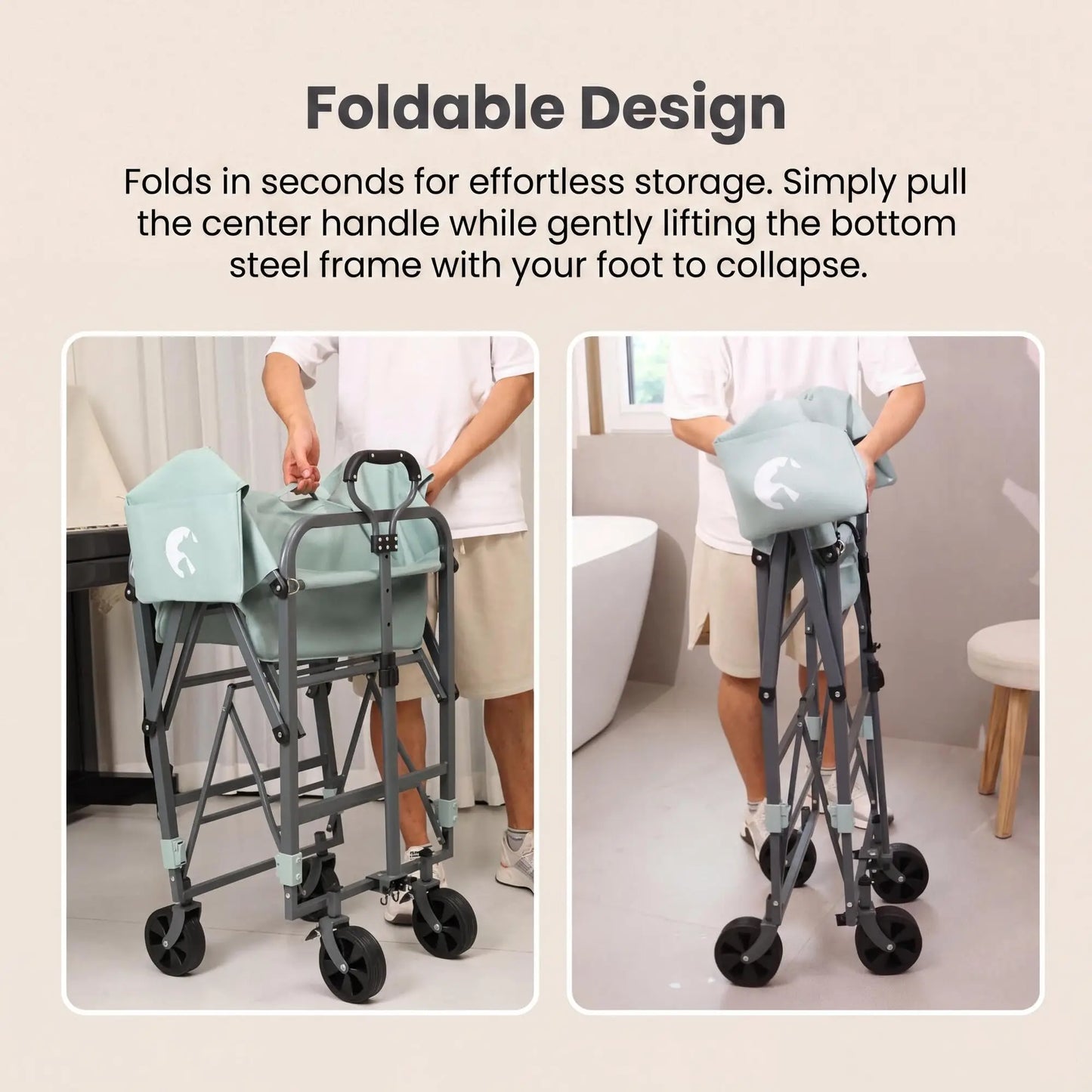 DishyKooker Folding Adjustable Height Dog Bath Tub with Cart
