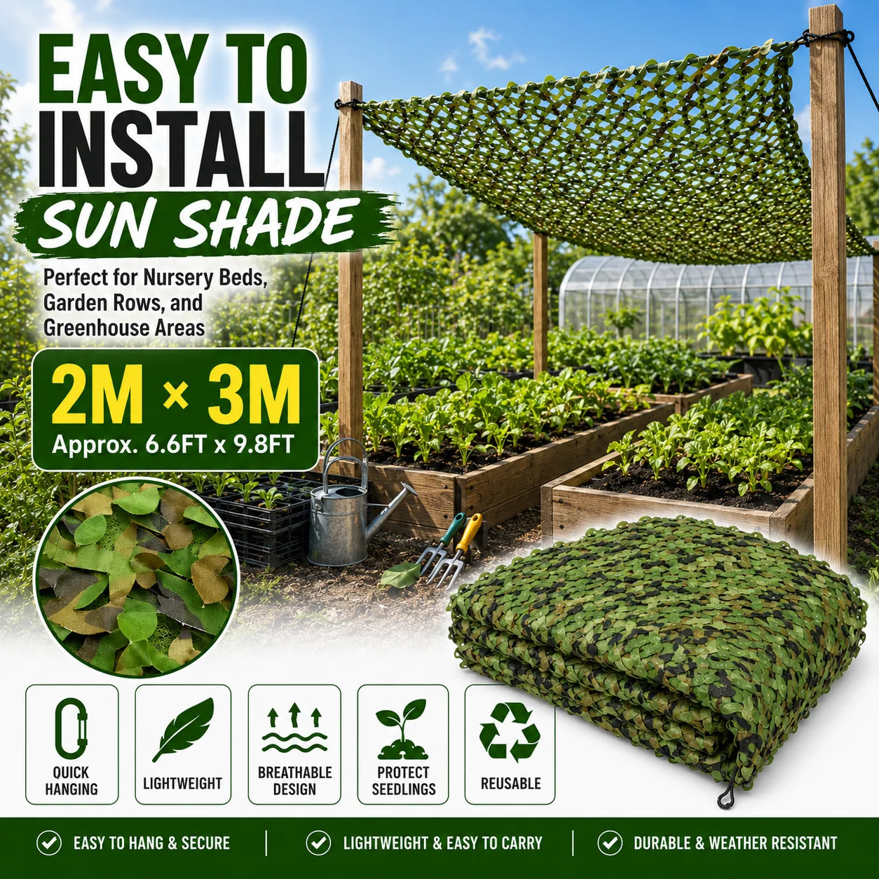 Durable Camouflage Netting For Hunting Sunshade And Outdoor Privacy Screen