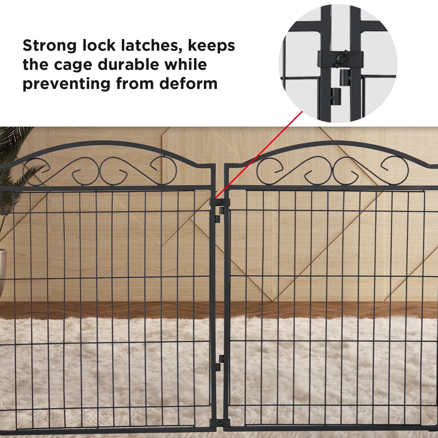 BINGOPAW 8-Panel Heavy Duty Dog Playpen For Indoor Outdoor Use