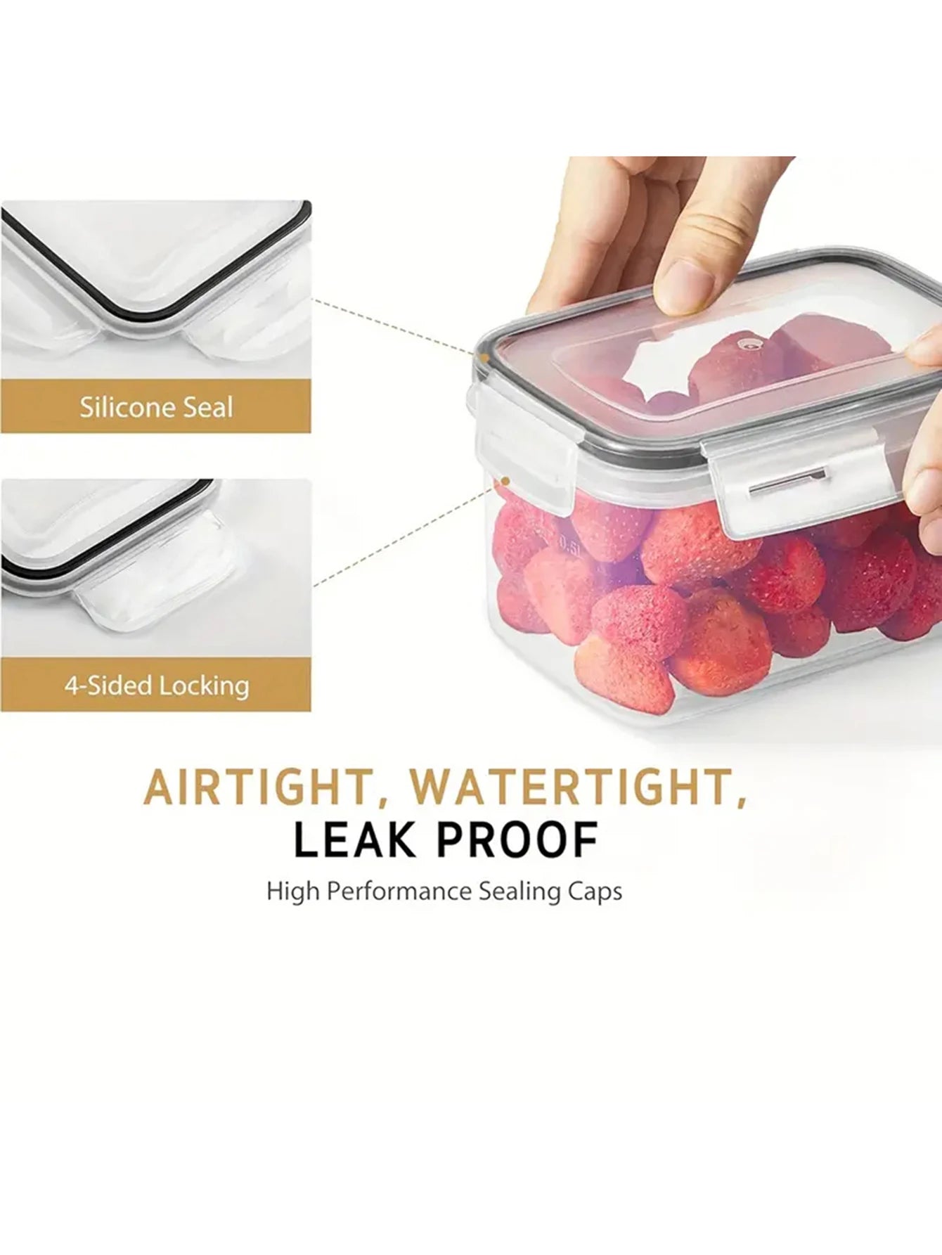 Airtight Food Storage Containers 24 Piece Set With Labels