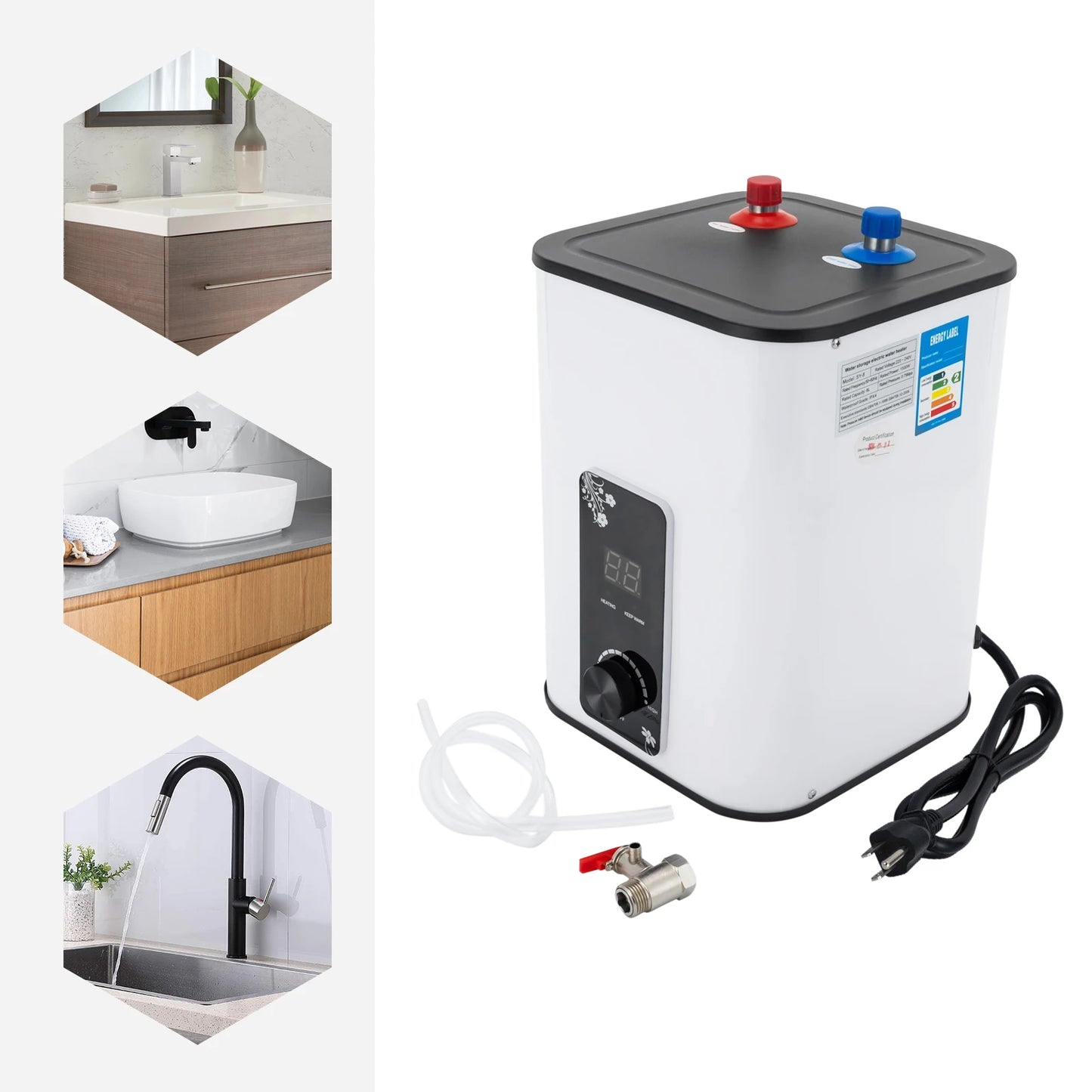 SY-8 1500W Electric Water Heater Under Sink Stainless Steel