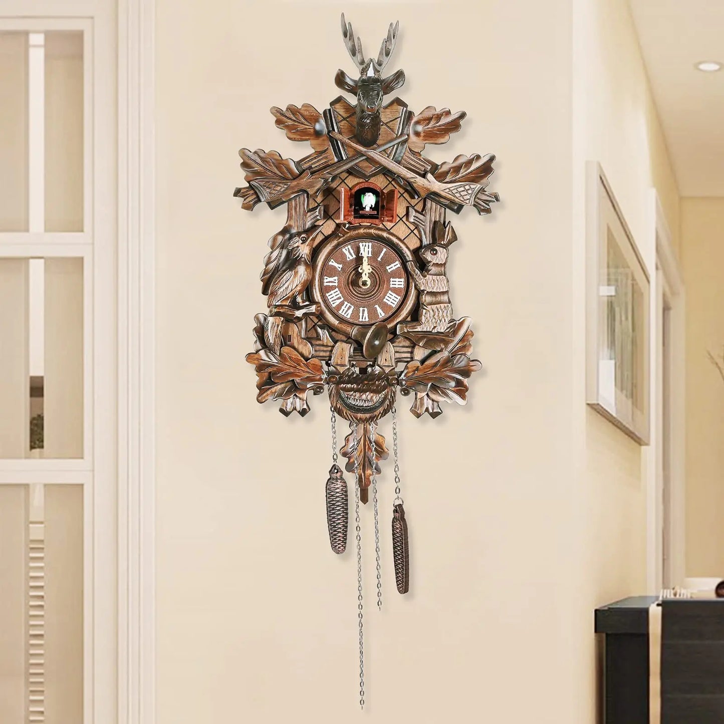 Black Forest Cuckoo Clock, German Traditional Wall Clock Design