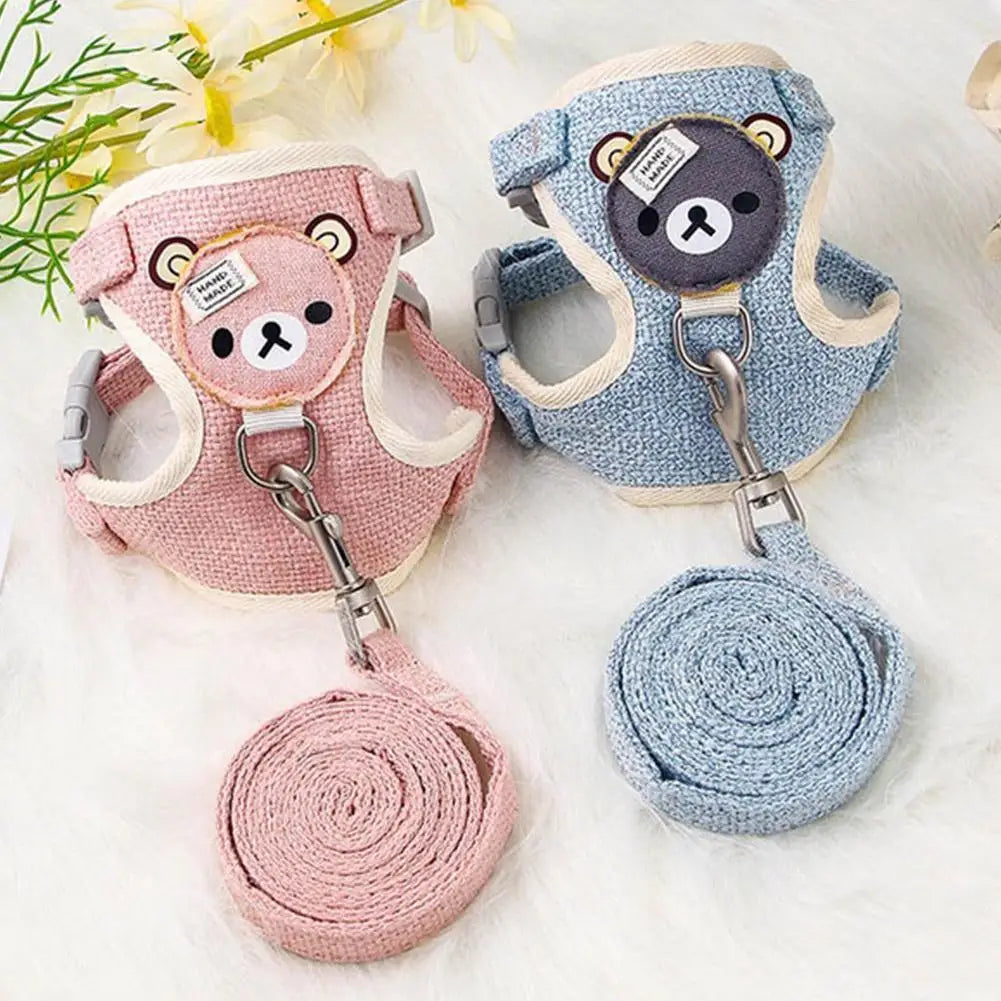 Pet Harness Leash Set Adjustable Breathable Vest For Small Pets