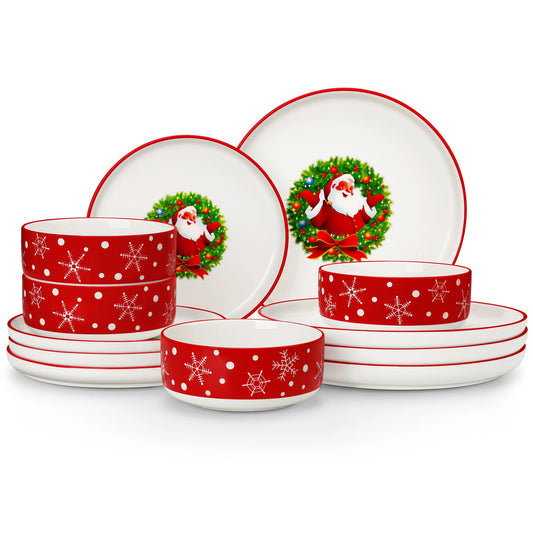 Malacasa Christmas Tree Ceramic Dinnerware Tableware Set