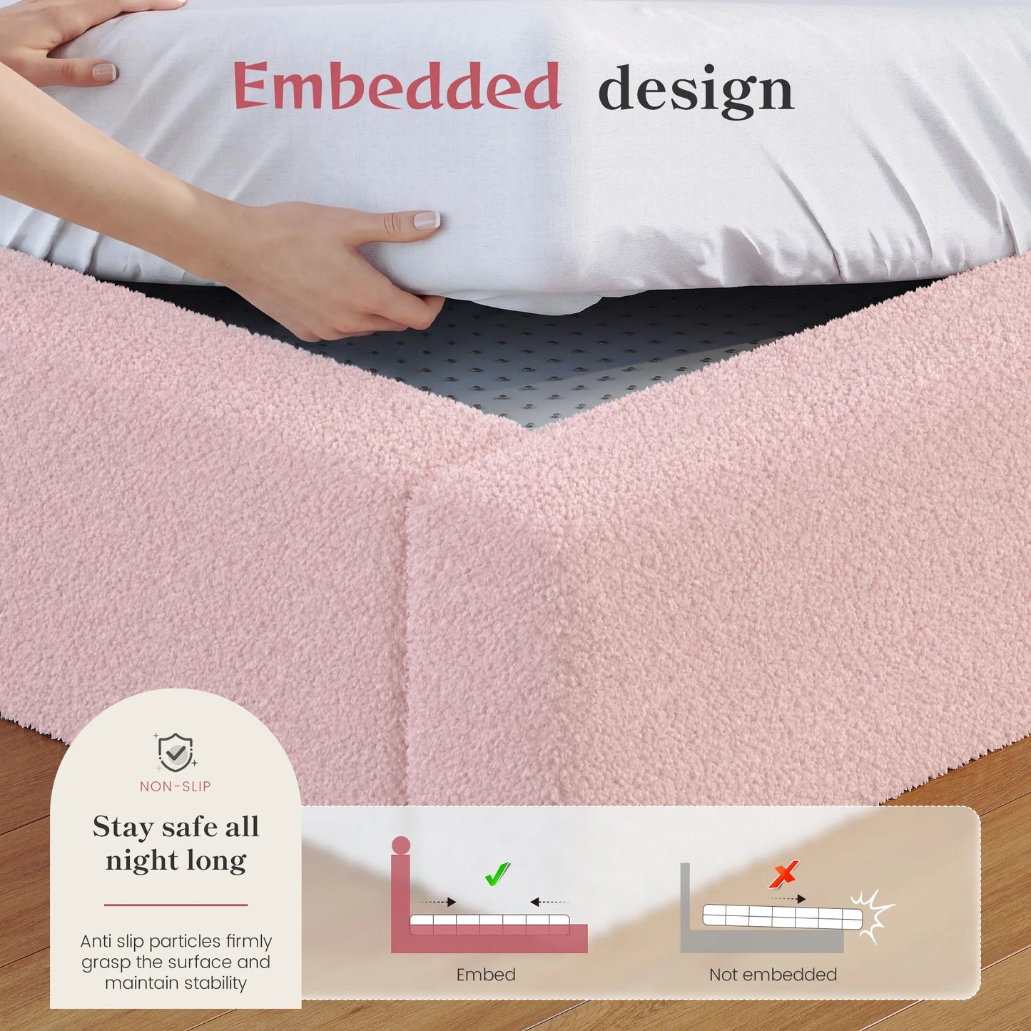 EnHomee L Shaped Cloud Bed Frame Anti Collision Foam Padding