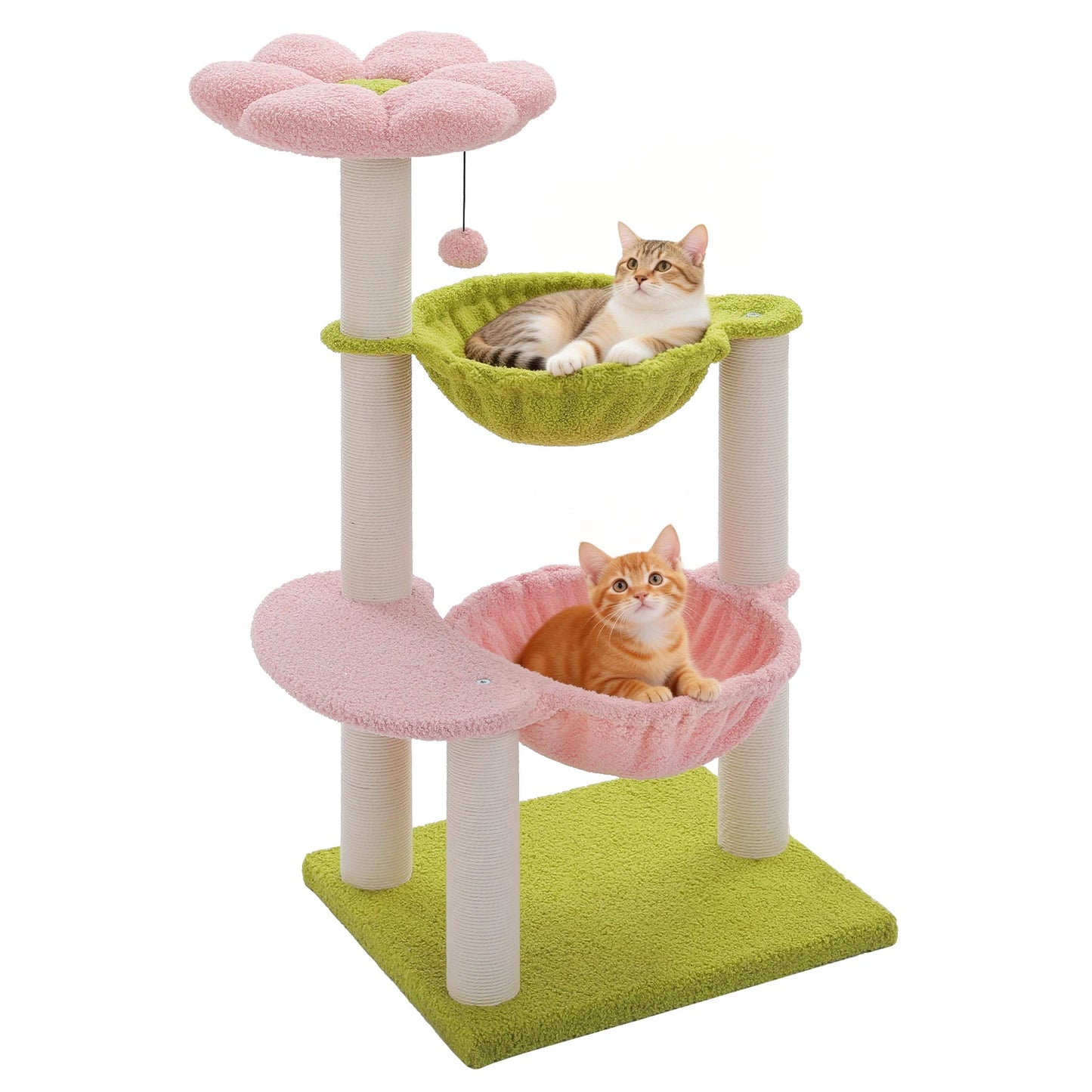 PAWZ Road Flower Cat Tree With Cozy Hammocks And Scratching Posts