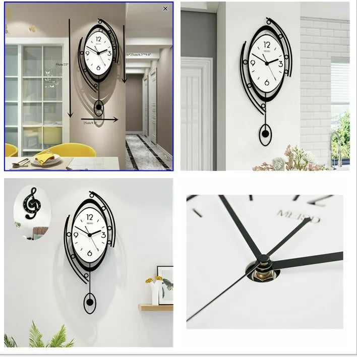 Modern Nordic Wall Clock Acrylic Metal Round Home Decor