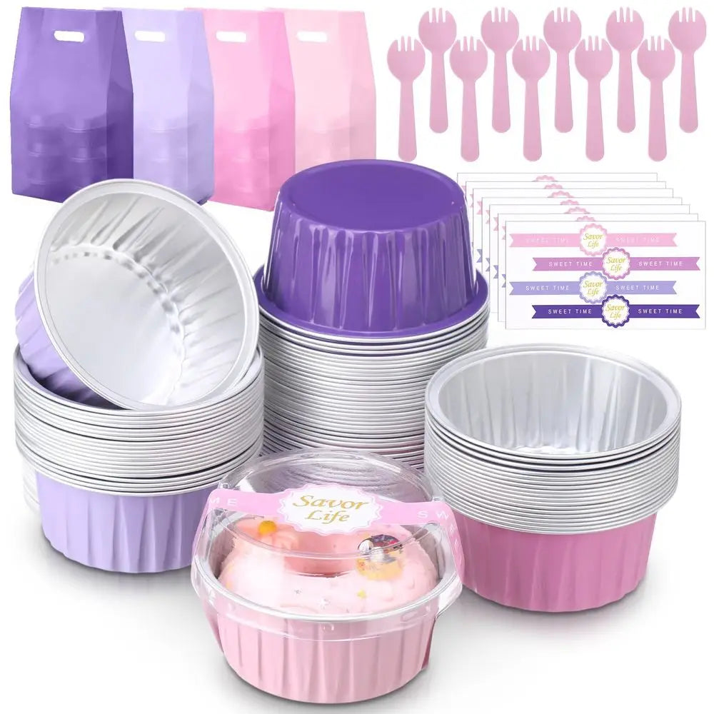 Cake Pan Set With Lids And Spoons Disposable Foil Pans