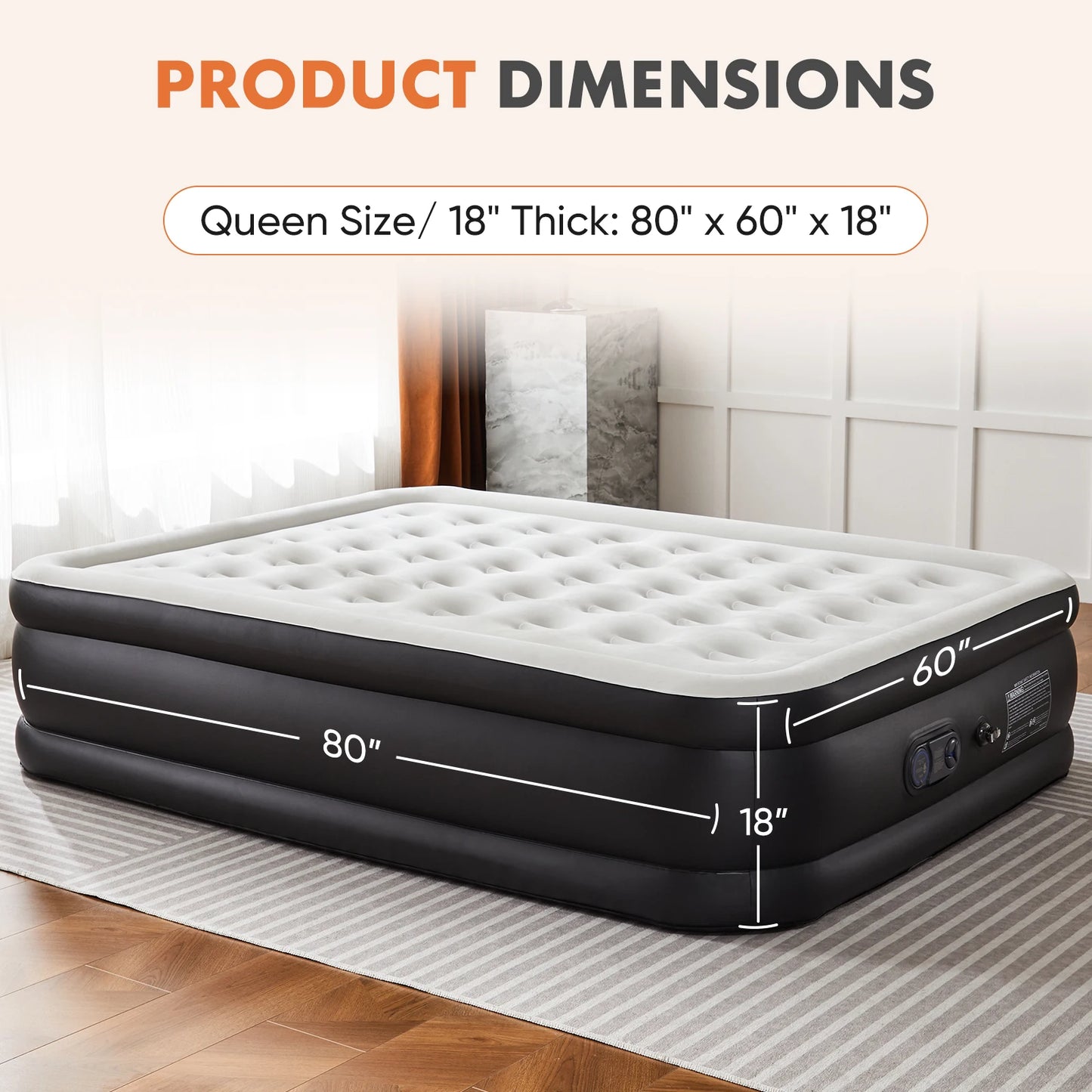 MCQ Air Mattress With Built-In Pump For Home And Camping