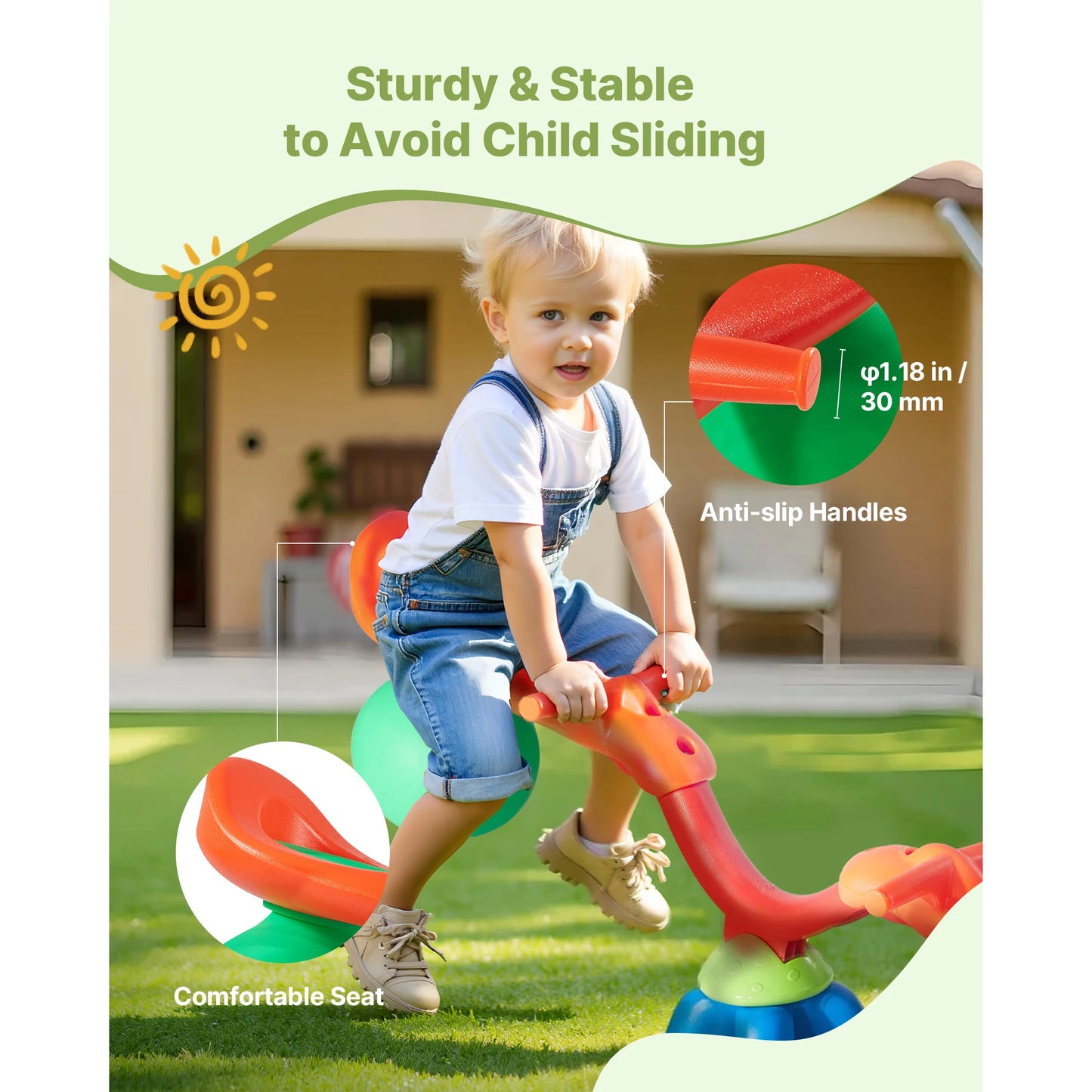 Kids Seesaw Sit And Spin Teeter Totter 360 Degree Playground