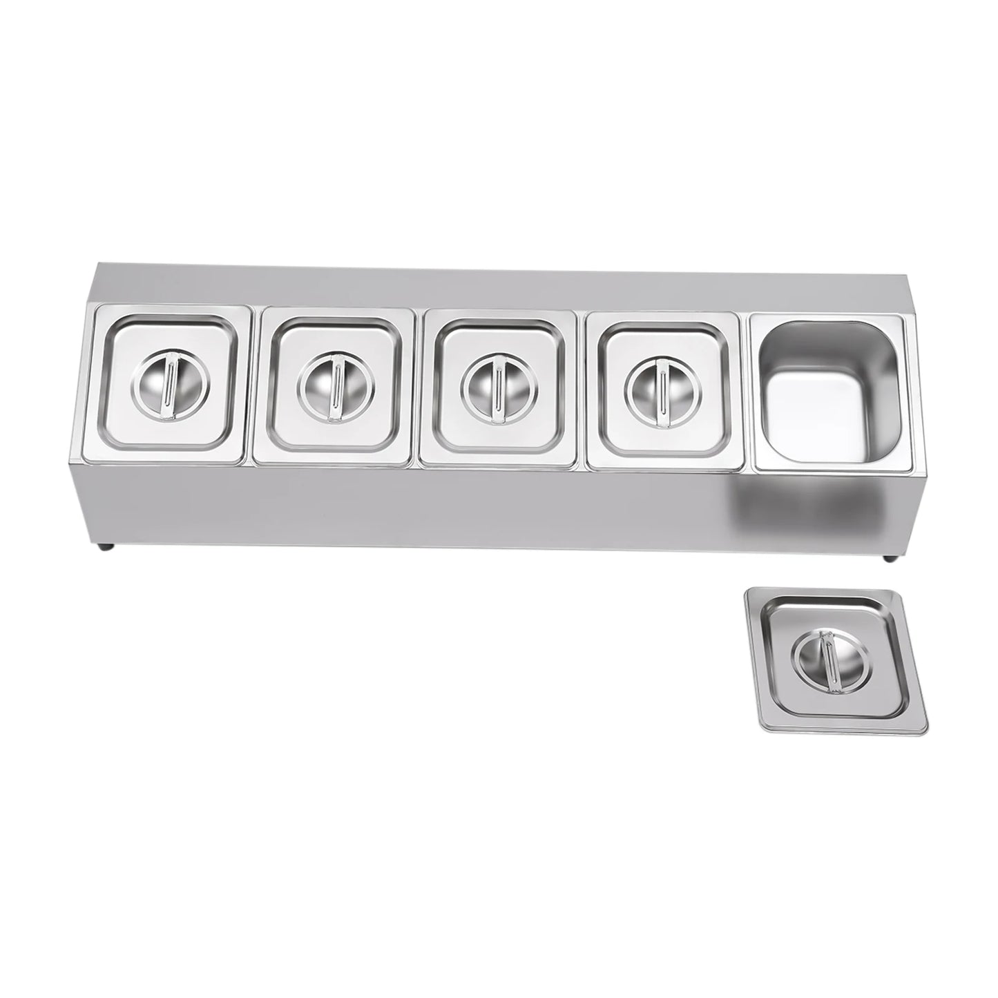Stainless Steel Spice Rack Organizer With 5 Pans And Lids